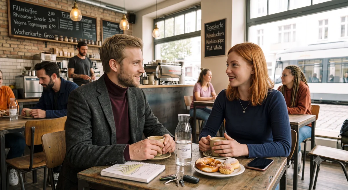 Gespräch im Café